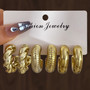 LATS 6pcs/set Chunky Gold Plated Vintage Minimalist Smooth Circle Hoop Earring Set for Women Bohemia Fashion Jewelry Gifts