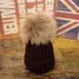 Factory Wholesale Winter New Large Custom Hat Real Fur Knit Double Pom Pom Hat
