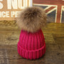Factory Wholesale Winter New Large Custom Hat Real Fur Knit Double Pom Pom Hat