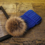 Factory Wholesale Winter New Large Custom Hat Real Fur Knit Double Pom Pom Hat