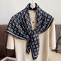 Luxury Letter Print Twill Silk Hair Hijab Scarf Women 90cm Sunscreen Shawl Wraps Headband Foulard Bandana Echarpe New