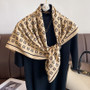 Luxury Letter Print Twill Silk Hair Hijab Scarf Women 90cm Sunscreen Shawl Wraps Headband Foulard Bandana Echarpe New