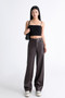 BIVIGAOS Fall Winter Fleece Loose Wide Leg Warm Leather Pants Women Button Pocket High Waist Thick PU Casual Straight Pants