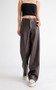 BIVIGAOS Fall Winter Fleece Loose Wide Leg Warm Leather Pants Women Button Pocket High Waist Thick PU Casual Straight Pants