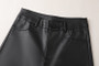 BIVIGAOS Fall Winter Fleece Loose Wide Leg Warm Leather Pants Women Button Pocket High Waist Thick PU Casual Straight Pants
