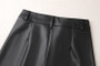 BIVIGAOS Fall Winter Fleece Loose Wide Leg Warm Leather Pants Women Button Pocket High Waist Thick PU Casual Straight Pants
