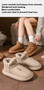 Warm Winter Snow Boots For Men Women PU Leather Waterproof House Slippers Thick Sole Fleece Lined Indoor Outdoor Couple Booties