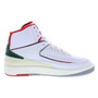 Air Jordan 2 Retro Leather GS White Fire Red Fir Sail Basketball Shoes