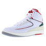 Air Jordan 2 Retro Leather GS White Fire Red Fir Sail Basketball Shoes