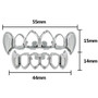 TOPGRILLZ  Gold Color Plated Hip Hop Teeth Grill Top & Bottom Grill Hip Hop Bling Hollow Vampire Teeth for Halloween