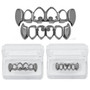 TOPGRILLZ  Gold Color Plated Hip Hop Teeth Grill Top & Bottom Grill Hip Hop Bling Hollow Vampire Teeth for Halloween
