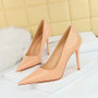 Latest Point Toe Stiletto Pumps Slip on High Heel Women Shoes