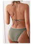 European and American Sexy Split Swimsuit Women's Triangle Cup Bikini Lace Decoration High Waist Bikini Swimsuit Set