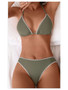 European and American Sexy Split Swimsuit Women's Triangle Cup Bikini Lace Decoration High Waist Bikini Swimsuit Set
