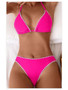 European and American Sexy Split Swimsuit Women's Triangle Cup Bikini Lace Decoration High Waist Bikini Swimsuit Set