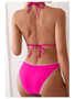 European and American Sexy Split Swimsuit Women's Triangle Cup Bikini Lace Decoration High Waist Bikini Swimsuit Set