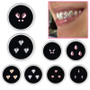 3pcs/Box Dental Tooth Gems Teeth Crystal Ornament Metal Tooth Gems Various Shape Beauty Oral Decorations