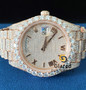 Pretty Roman Numerical Face Hip Hop Moissanite Watch For Men Enhanced With Round Brilliant Cut VVs Diamonds