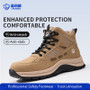 Lanoudun Men Women Safety Shoes For Men Black Steel Toe Puncture Resistant EN Steel Toe Cap Microfiber