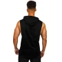 MACHINE FITNESS Mens Gym Hooded Tank Top Cotton Bodybuilding Clothing Summer Muscle Fit Sleeveless Hoodies Shirt Sports Singlets