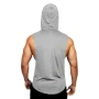 MACHINE FITNESS Mens Gym Hooded Tank Top Cotton Bodybuilding Clothing Summer Muscle Fit Sleeveless Hoodies Shirt Sports Singlets