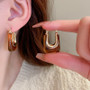 Green Pink Transparent Resin Earrings For Women Girls Geometric Irregular Stud Earrings 2023 New Trendy Ear Jewelry for Party B