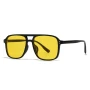 SO&EI Fashion Double Bridges Square Rivets Women Sunglasses Retro Men Gradient Shades UV400 Sun Glasses