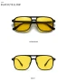 SO&EI Fashion Double Bridges Square Rivets Women Sunglasses Retro Men Gradient Shades UV400 Sun Glasses