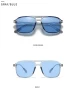 SO&EI Fashion Double Bridges Square Rivets Women Sunglasses Retro Men Gradient Shades UV400 Sun Glasses
