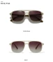 SO&EI Fashion Double Bridges Square Rivets Women Sunglasses Retro Men Gradient Shades UV400 Sun Glasses