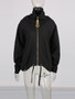TWOTWINSTYLE Solid Loose Spliced Zipper Fashion Jackets for Women Lapel Long Sleeves Patchwork Lace Up Casual Jacket Female New