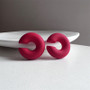 1 Pair Simple Round Circle Clip Earrings For Women C Shape Acrylic Red Blue Black Pink No Pierced Cartilage Lightweight Ear Cuff