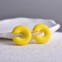 1 Pair Simple Round Circle Clip Earrings For Women C Shape Acrylic Red Blue Black Pink No Pierced Cartilage Lightweight Ear Cuff