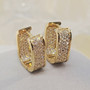 Huitan Korean Fashion Paved CZ Hoop Earrings for Women Metal Silver Color/Gold Color Simple Versatile Girls Earrings Hot Jewelry
