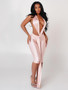 Weird Puss Patchwork Halter Romper Women Ribbon Sleeveless Elastic Backless Workout Activewear Midnight Activity Slim Playsuits