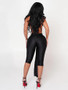 Weird Puss Patchwork Halter Romper Women Ribbon Sleeveless Elastic Backless Workout Activewear Midnight Activity Slim Playsuits