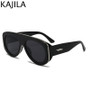 Oversized Oval Pilot Shield Sunglasses Women Big 2025 Luxury Brand Retro Y2K Punk Mirror Sun Glasses For Ladies Shades UV400