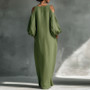 Bohemian Woman Dresses Vacation Sexy Cold Shoulder Lantern Long Sleeve Maxi Dress 2026 Spring Casual O Neck Solid Pullover Dress