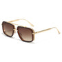 Large Square Sunglasses Men Steampunk Style Metal Pilot Sun Glasses Luxury Designer Brand Eyewear Fashion Shades Double Beam