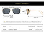 Large Square Sunglasses Men Steampunk Style Metal Pilot Sun Glasses Luxury Designer Brand Eyewear Fashion Shades Double Beam