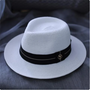Designer New Natural Panama Soft Shaped Straw Hat Summer Women/Men Wide Brim Beach Sun Cap UV Protection Fedora Birthday Gift