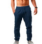 Spring and summer new men's solid-color cotton and linen casual long pants, Hawaiian beach loose sports and breathable street pa