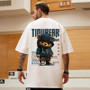 Summer Men's Cotton T-shirt Korean Men's Cool Bear Tee High Quality White T Shirt O-neck Short Sleeve Tops Shirt Men Clothing