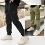 4-12 Years New Spring Autumn Boys Pants Letter Casual Long Style Trousers For Kids 3 Color Teenage Children Sport Pants