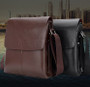 2024 Summer New Vintage Men Crossbody Bag Leather Shoulder Bag For Men Handbags Brown Black Business Messenger Bag Male Flap