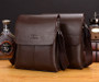 2024 Summer New Vintage Men Crossbody Bag Leather Shoulder Bag For Men Handbags Brown Black Business Messenger Bag Male Flap