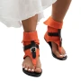 New Summer Clip Toe Roman Sandals Denim Belt Buckle Large Size High Top Flat Boots Women Dressy Casual Sandals