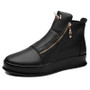 Men's High-top Boots Designer Zip Leather Sneakers White Platform Casual Shoes