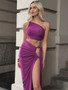 Ladies Summer 2 Pieces Set Women Sleeveless Backless Strap Spit Crop Top Side Slit Slim Long Skirt Evening Party Club Streetwear