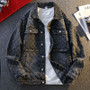 Jackets For Man Trendy Embroidered Denim Coat Man Coat Vintage Streetwear Spring Autumn Outerwear